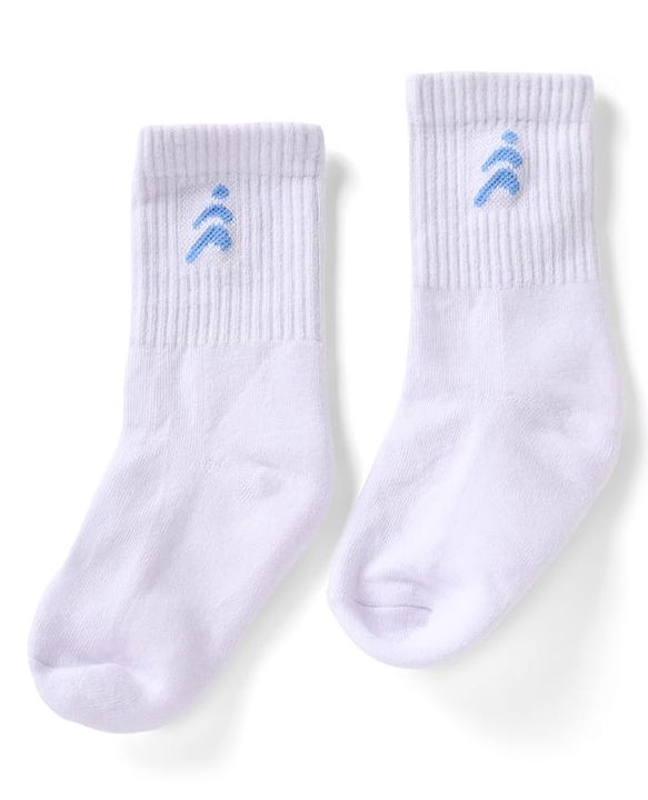 Pine Active Cotton Lycra Knit Terry Breathable Mid Calf Length Athletic Socks With Design Pack of 3 - White, Lilac & Pink
