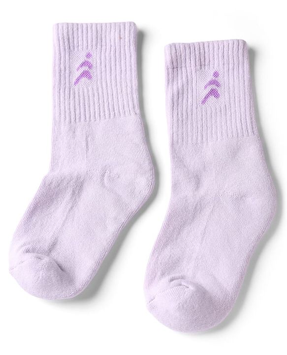 Pine Active Cotton Lycra Knit Terry Breathable Mid Calf Length Athletic Socks With Design Pack of 3 - White, Lilac & Pink
