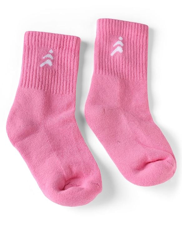 Pine Active Cotton Lycra Knit Terry Breathable Mid Calf Length Athletic Socks With Design Pack of 3 - White, Lilac & Pink