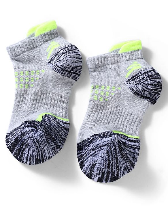 Pine Active Cotton Lycra Knit Terry Breathable Ankle Length Athletic Socks Pack of 3 - White, Grey & Black