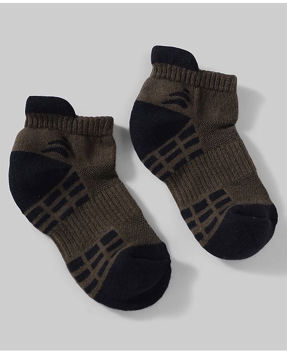 Pine Active Cotton Lycra Knit Terry Breathable Ankle Length Athletic Socks Pack of 3 - White, Black & Light Blue