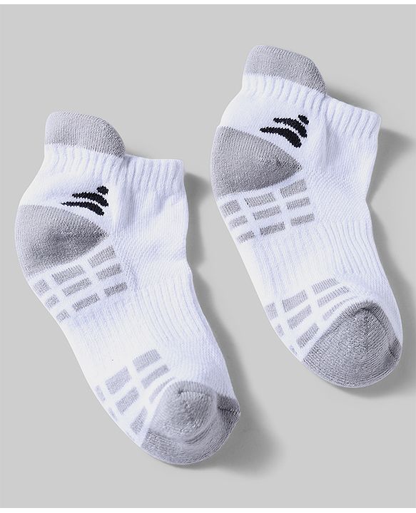 Pine Active Cotton Lycra Knit Terry Breathable Ankle Length Athletic Socks Pack of 3 - White, Black & Light Blue