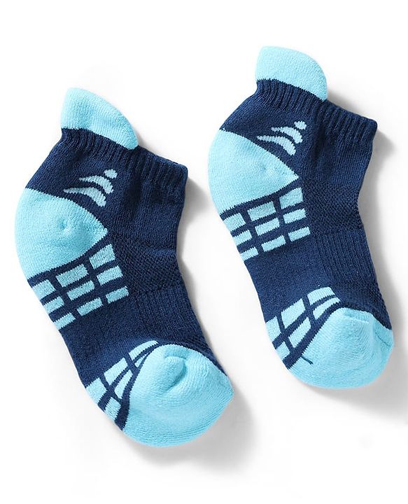 Pine Active Cotton Lycra Knit Terry Breathable Ankle Length Athletic Socks Pack of 3 - White, Black & Light Blue