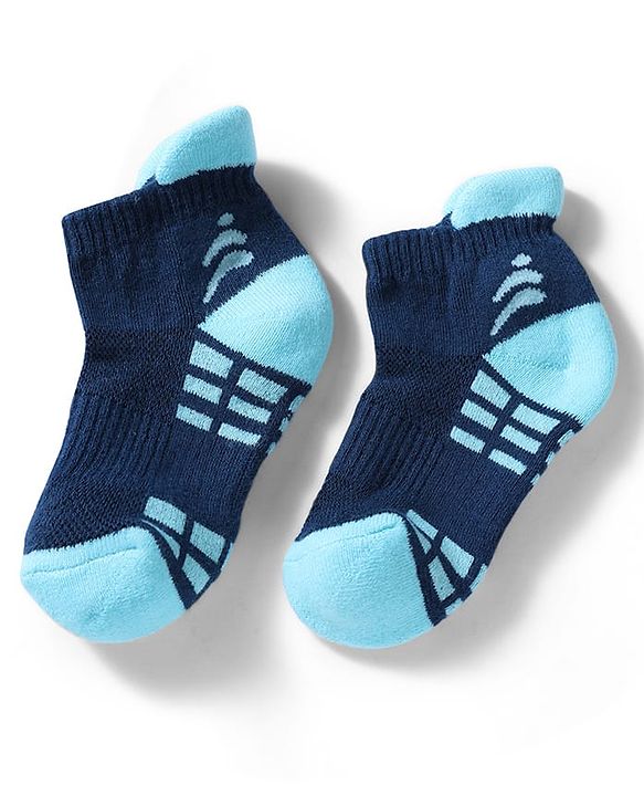Pine Active Cotton Lycra Knit Terry Breathable Ankle Length Athletic Socks Pack of 3 - White, Black & Light Blue