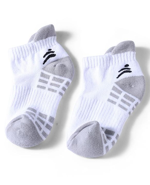 Pine Active Cotton Lycra Knit Terry Breathable Ankle Length Athletic Socks Pack of 3 - White, Black & Light Blue