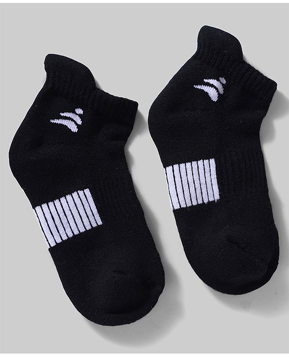Pine Active Cotton Lycra Knit Terry Breathable Ankle Length Athletic Socks Pack of 3 - White, Red & Black