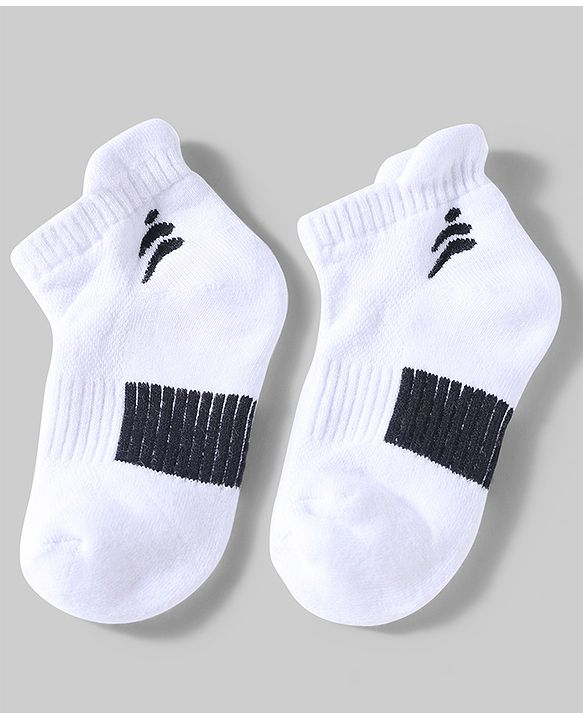 Pine Active Cotton Lycra Knit Terry Breathable Ankle Length Athletic Socks Pack of 3 - White, Red & Black