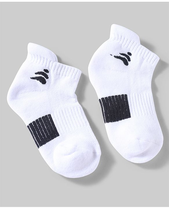 Pine Active Cotton Lycra Knit Terry Breathable Ankle Length Athletic Socks Pack of 3 - White, Red & Black