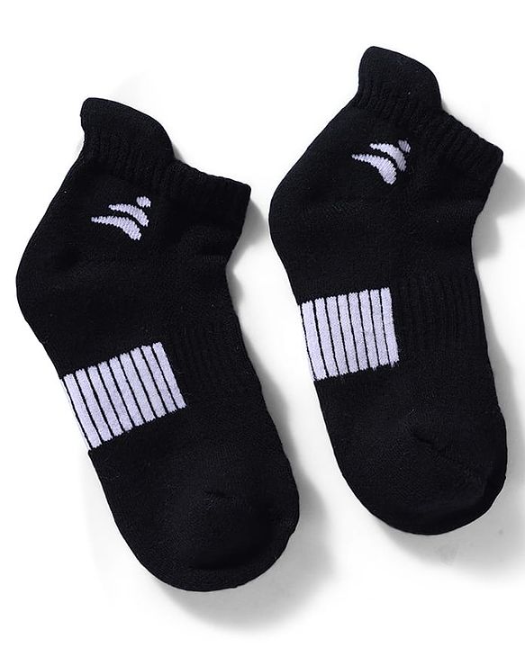 Pine Active Cotton Lycra Knit Terry Breathable Ankle Length Athletic Socks Pack of 3 - White, Red & Black