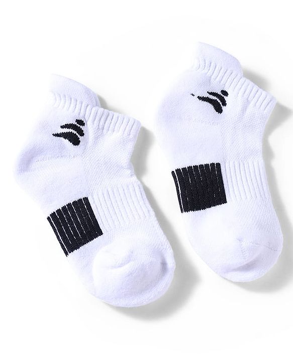 Pine Active Cotton Lycra Knit Terry Breathable Ankle Length Athletic Socks Pack of 3 - White, Red & Black