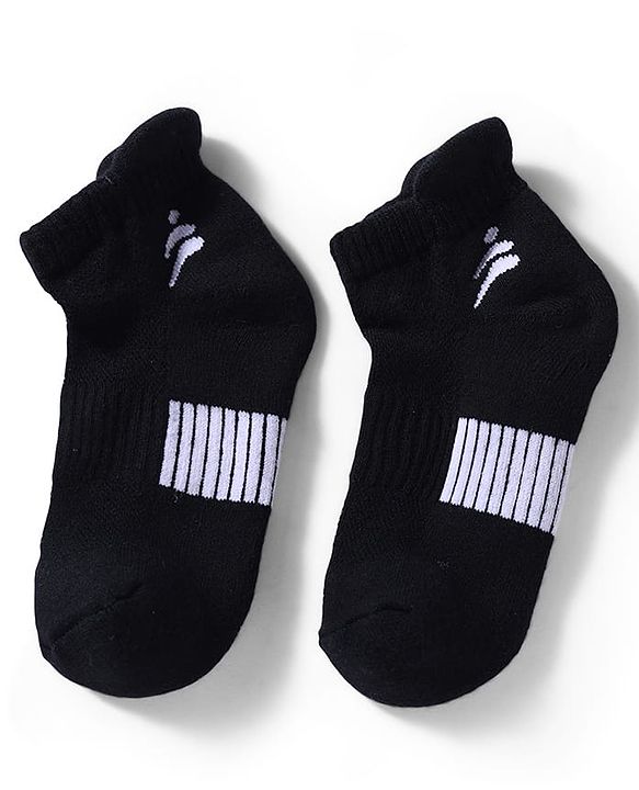 Pine Active Cotton Lycra Knit Terry Breathable Ankle Length Athletic Socks Pack of 3 - White, Red & Black
