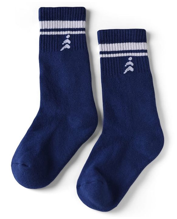 Pine Active Cotton Lycra Knit Terry Breathable Knee Length Football Socks With Design Pack of 3 - White, Blue & Red