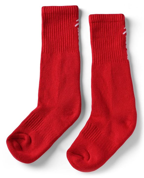 Pine Active Cotton Lycra Knit Terry Breathable Knee Length Football Socks Pack of 3 - White, Black & Red