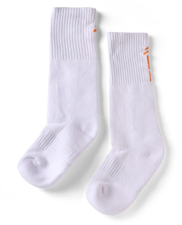Pine Active Cotton Lycra Knit Terry Breathable Knee Length Football Socks Pack of 3 - White, Black & Red