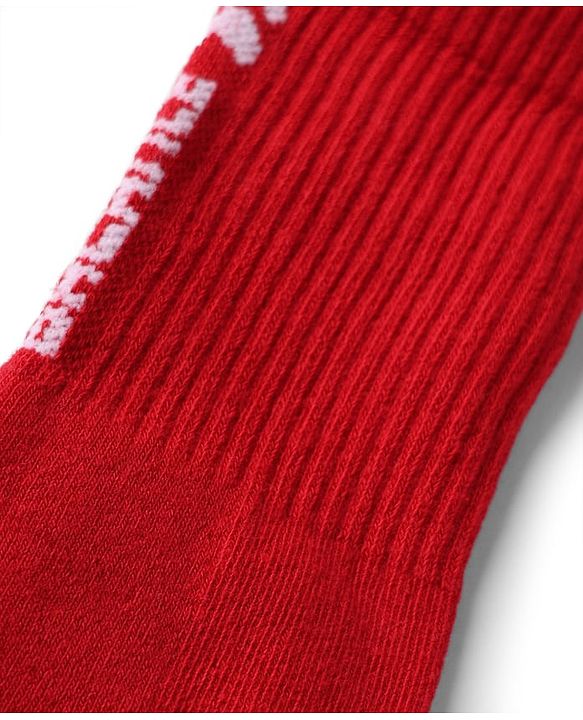 Pine Active Cotton Lycra Knit Terry Breathable Knee Length Football Socks Pack of 3 - White, Black & Red
