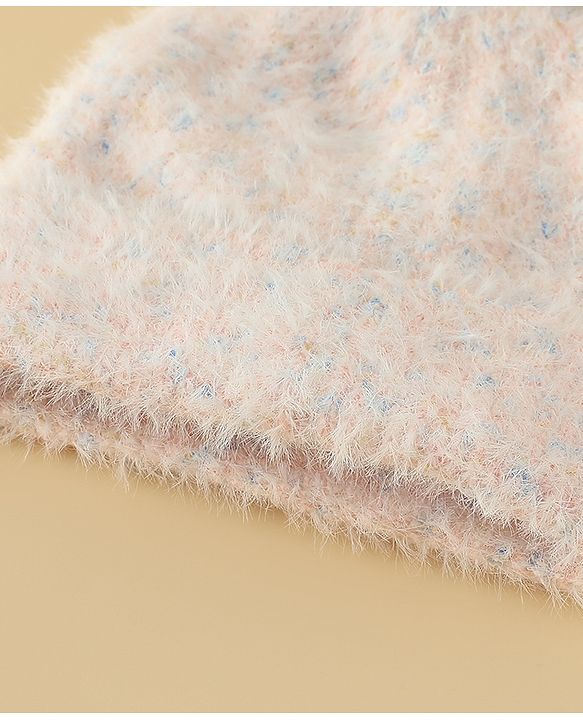 Babyhug Viscose Woollen Cap with Pom Pom Pink - Diameter 16.5 cm