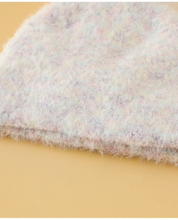 Babyhug Viscose Woollen Cap with Pom Pom Pink - Diameter 16.5 cm