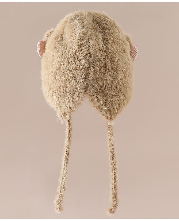 Babyhug Woollen Cap with Knot & Bow Applique White - Diameter 16.5 cm