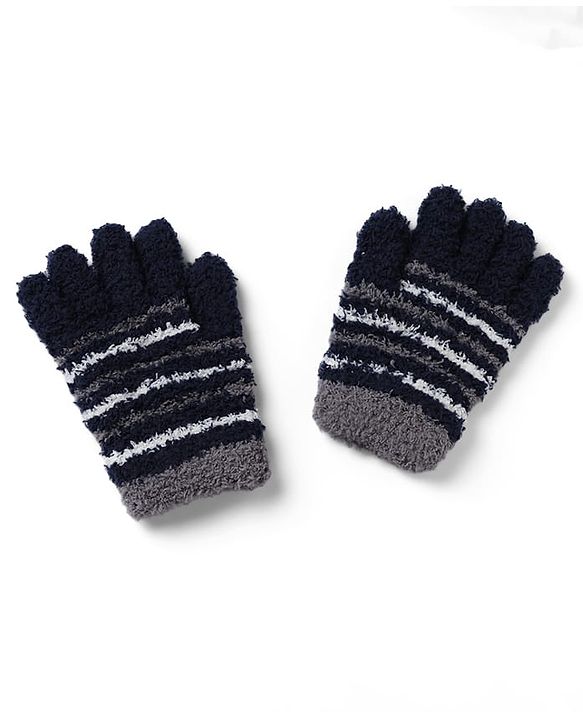 Babyhug Gloves With Stripes - Black