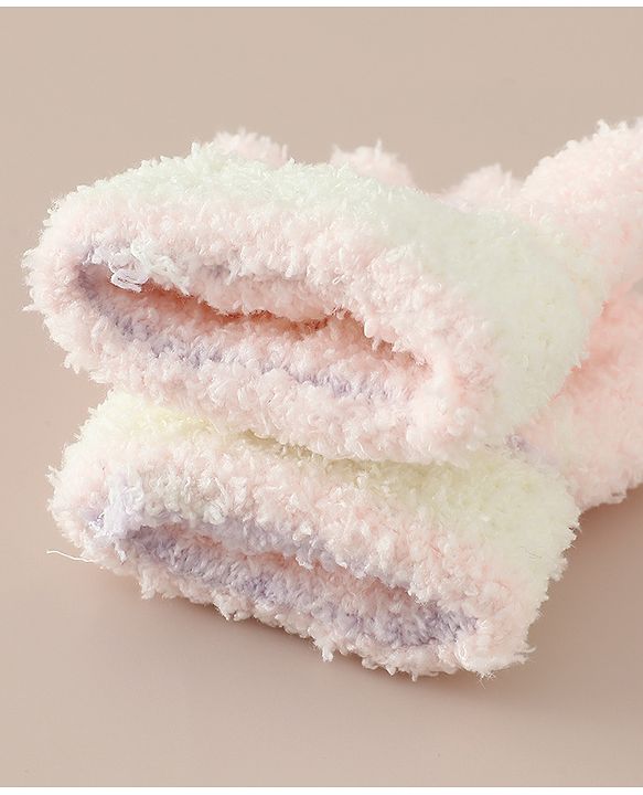Babyhug Gloves with Striped - Pink