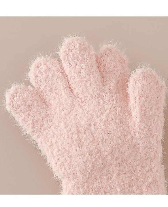 Babyhug Gloves with Bear Applique - Pink