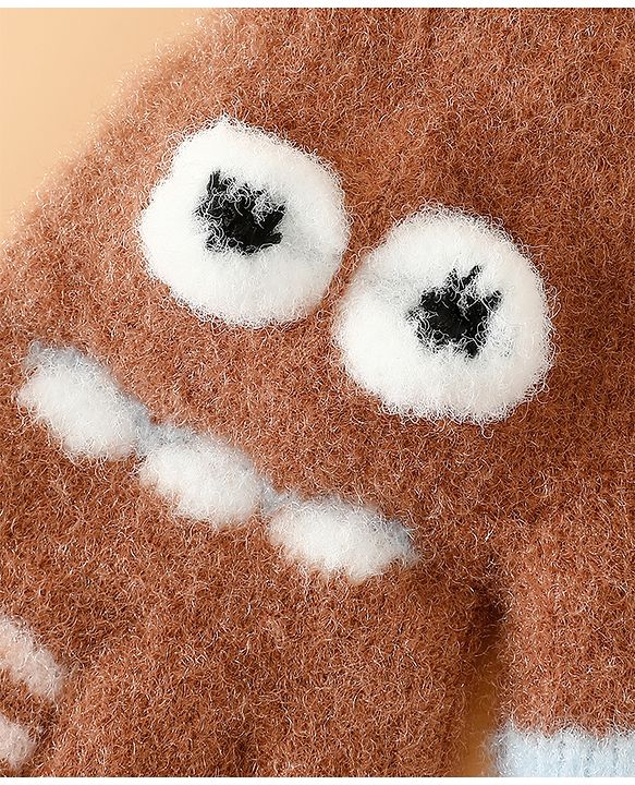 Babyhug Gloves with Applique - Brown