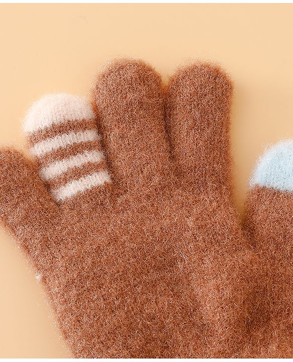 Babyhug Gloves with Applique - Brown