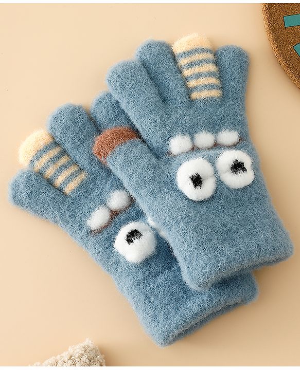 Babyhug Gloves with Applique - Brown