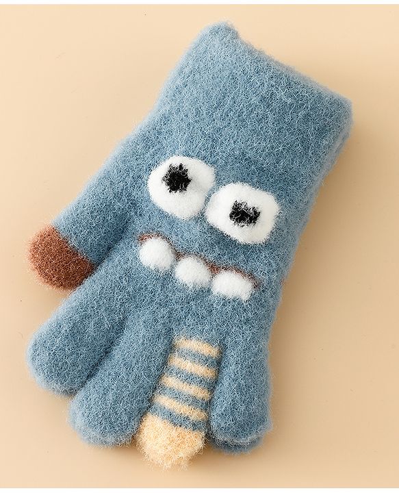 Babyhug Gloves with Applique - Brown