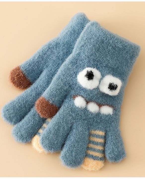 Babyhug Gloves with Applique - Brown