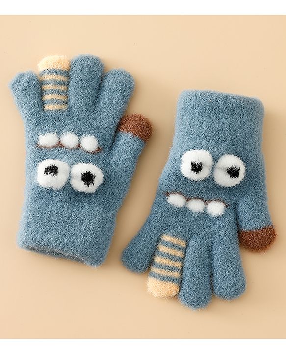 Babyhug Gloves with Applique - Brown