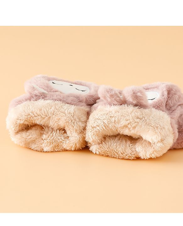 Babyhug Gloves with Rabbit Applique - Pink