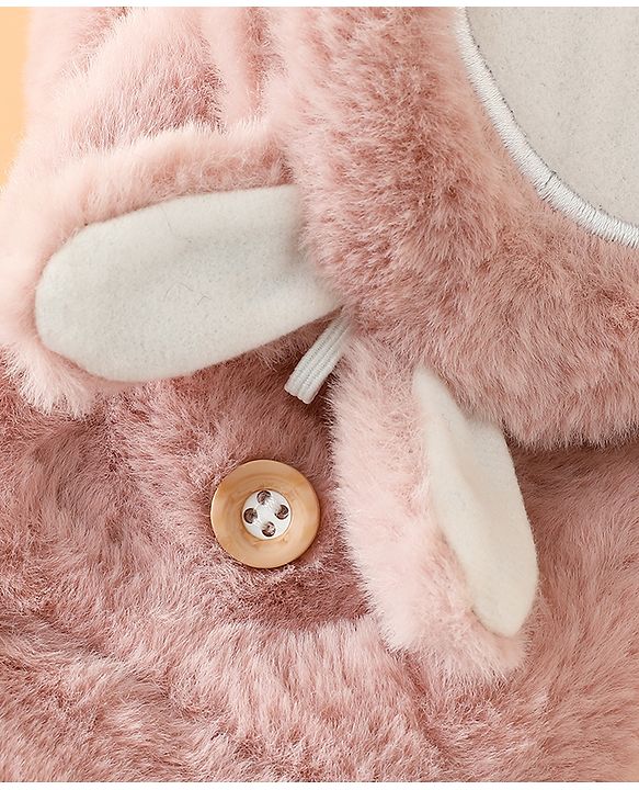 Babyhug Gloves with Rabbit Applique - Pink