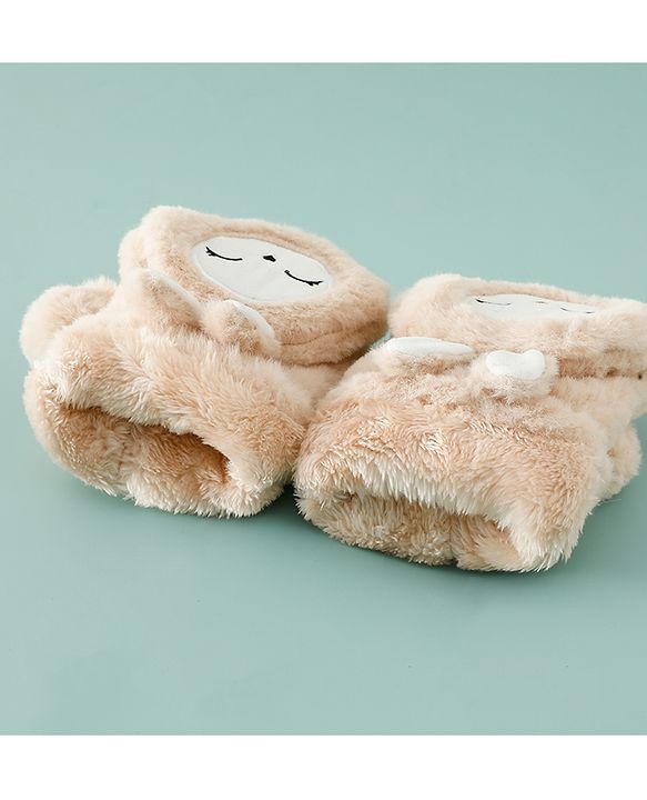 Babyhug Gloves with Rabbit Applique - Pink