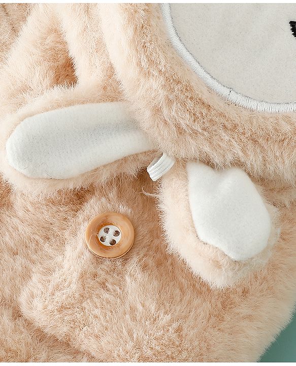 Babyhug Gloves with Rabbit Applique - Pink