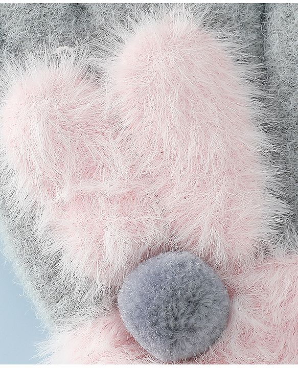 Babyhug Gloves with Pom Pom - Grey