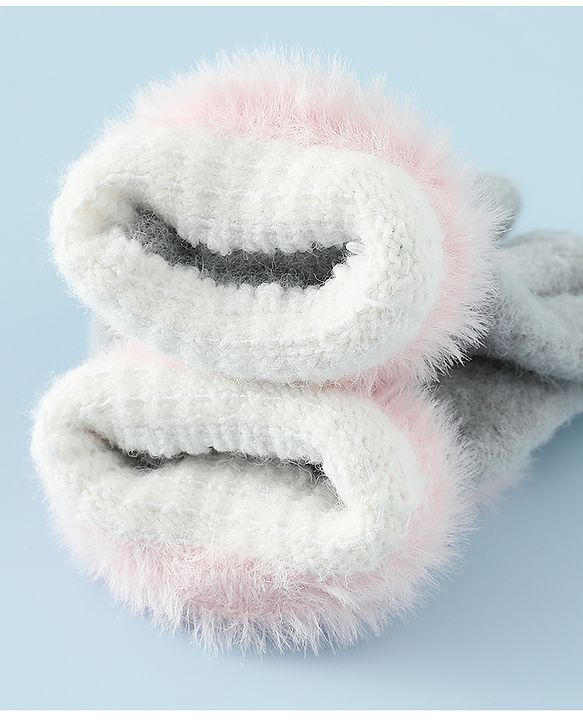 Babyhug Gloves with Pom Pom - Grey