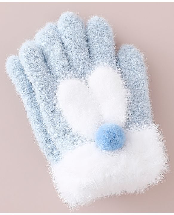 Babyhug Gloves with Pom Pom - Grey