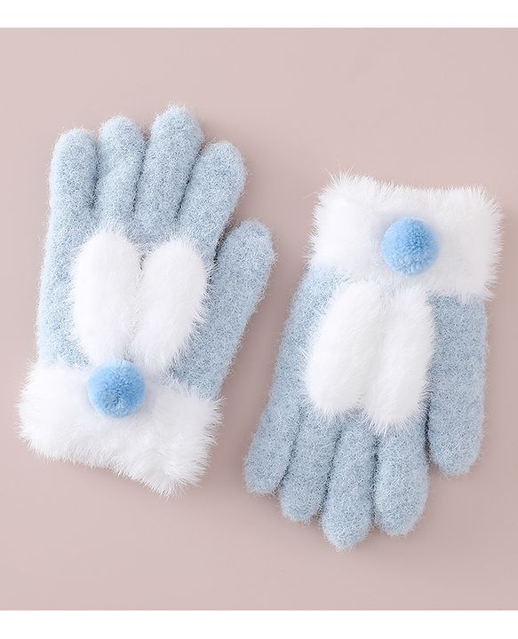Babyhug Gloves with Pom Pom - Grey