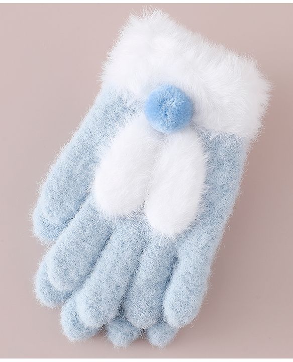 Babyhug Gloves with Pom Pom - Grey
