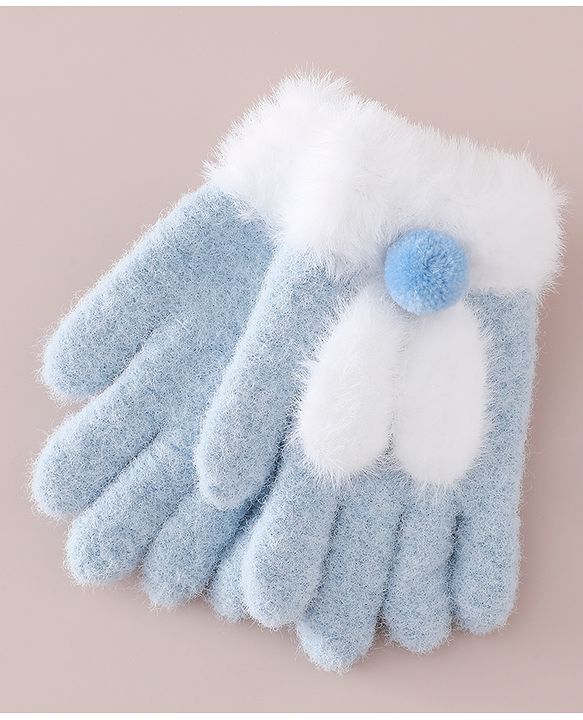 Babyhug Gloves with Pom Pom - Grey