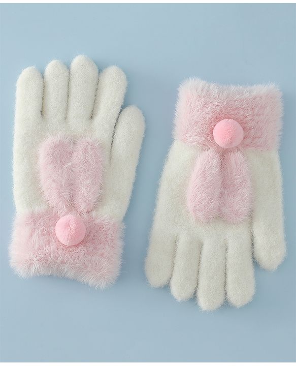 Babyhug Gloves with Pom Pom - Grey