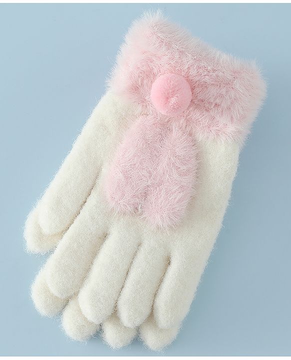 Babyhug Gloves with Pom Pom - Grey
