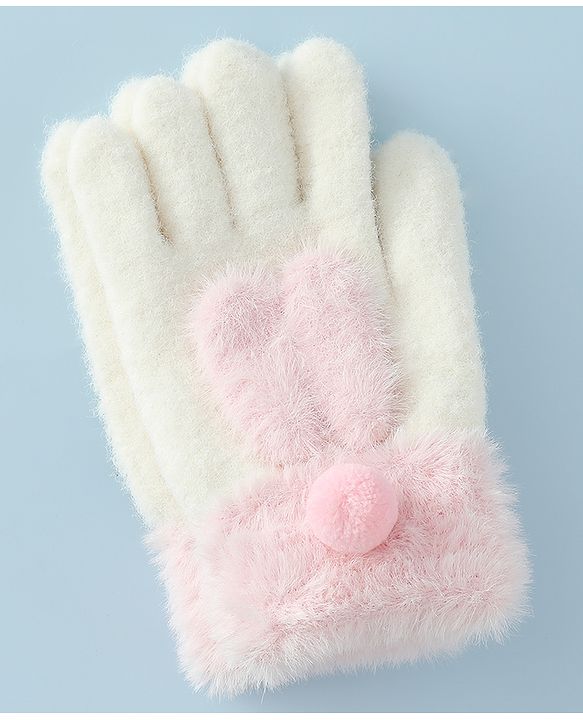 Babyhug Gloves with Pom Pom - Grey