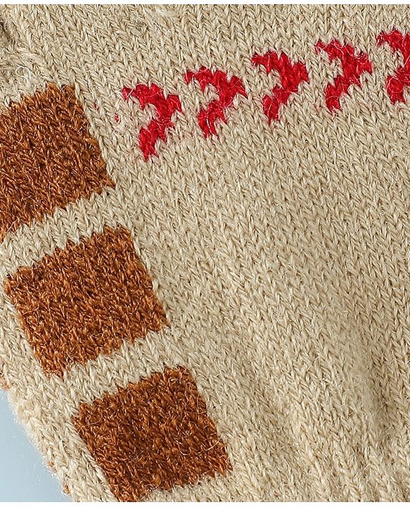 Babyhug Gloves with Box Design - Khaki