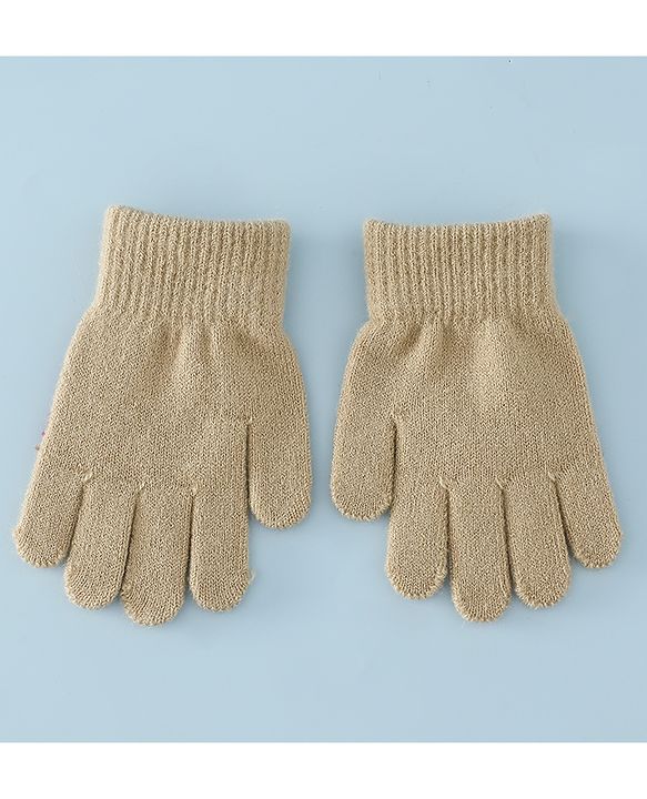 Babyhug Gloves with Box Design - Khaki
