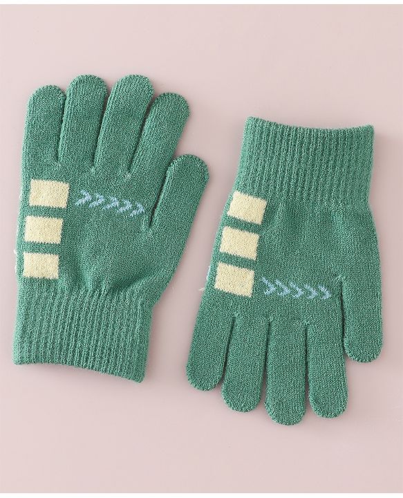 Babyhug Gloves with Box Design - Khaki