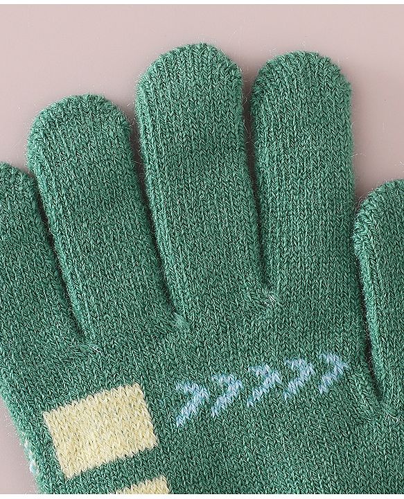 Babyhug Gloves with Box Design - Khaki
