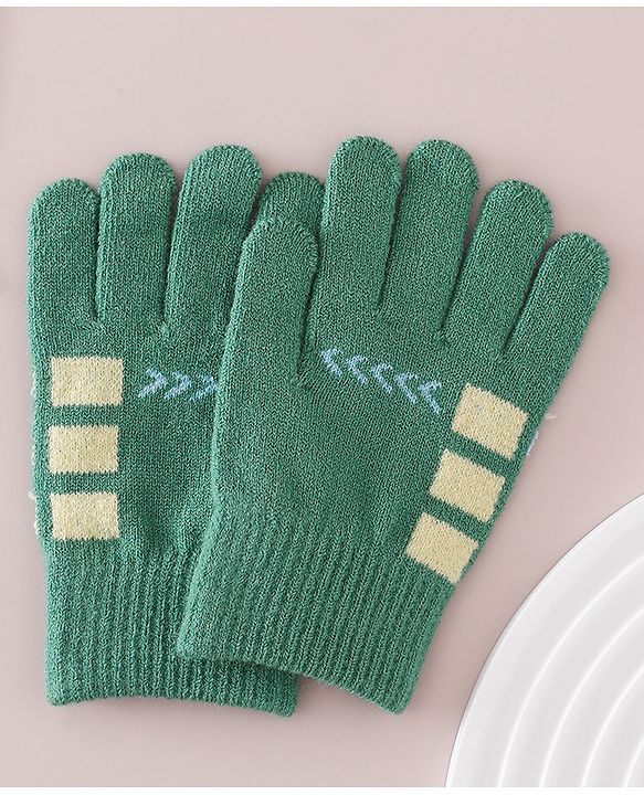 Babyhug Gloves with Box Design - Khaki