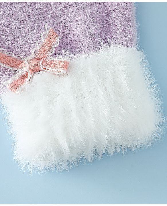 Babyhug Gloves With Bow Applique - PInk